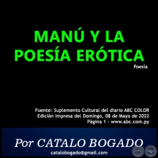 MAN Y LA POESA ERTICA - Por CATALO BOGADO - Domingo, 08 de Mayo de 2022